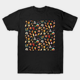 Retro Beach Pattern T-Shirt